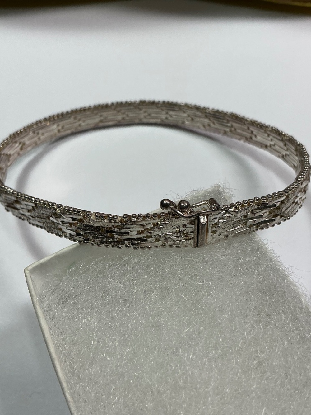 Sterling Silver Italian Etched Links Bracelet. 7.5 inches long